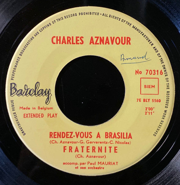 Charles Aznavour : Les Deux Guitares (7", EP)