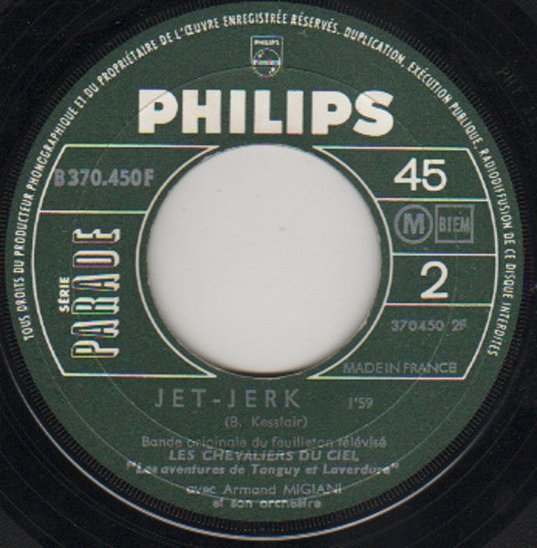 Johnny Hallyday / Armand Migiani Et Son Orchestre : Les Chevaliers Du Ciel / Jet - Jerk (7", Mono, Pap)