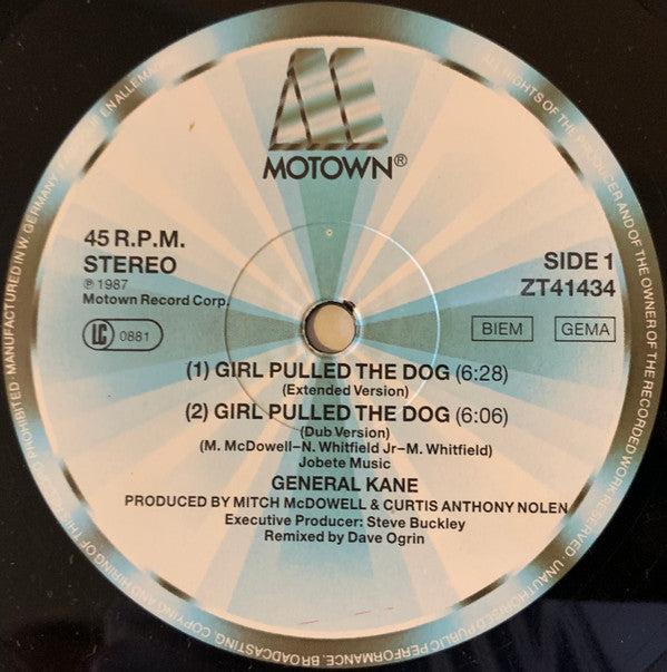 General Kane : Girl Pulled The Dog (12", Maxi)