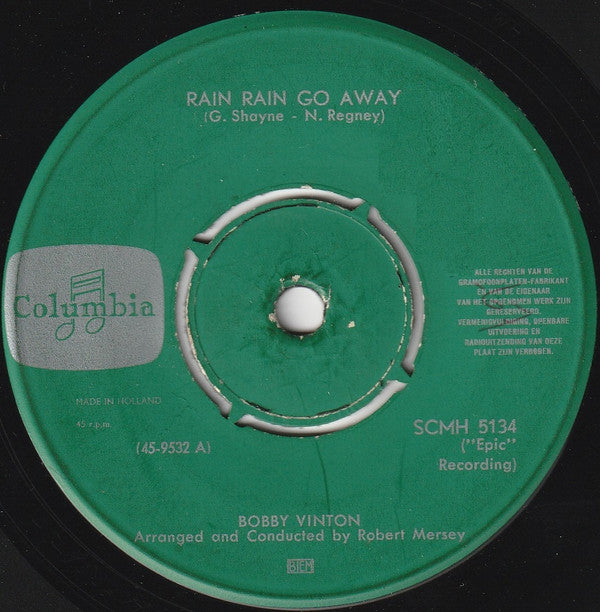 Bobby Vinton : Rain Rain Go Away (7", Single)