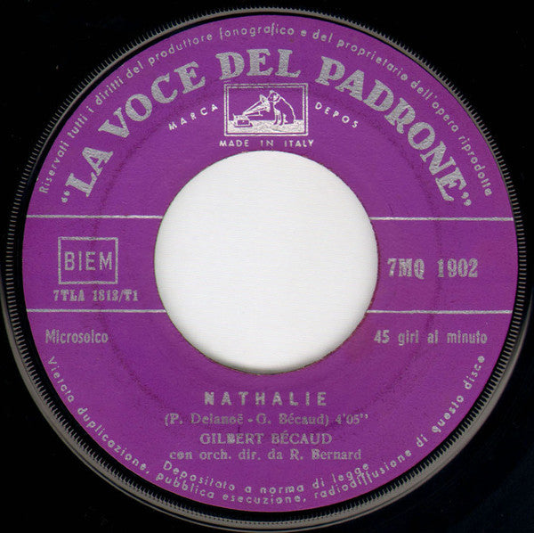 Gilbert Bécaud : Nathalie / Heureusement Y'A Les Copains (7")