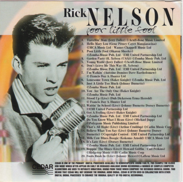 Ricky Nelson (2) : Poor Little Fool (CD, Comp)