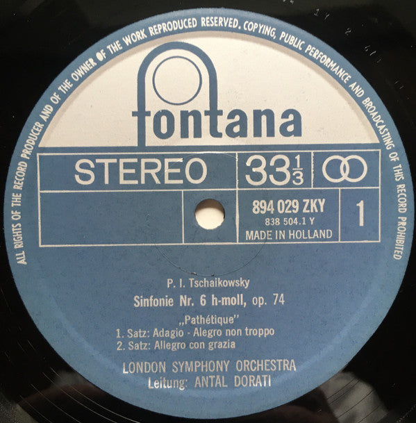 Pyotr Ilyich Tchaikovsky, London Symphony Orchestra, Antal Dorati : Sinfonie Nr. 6  "Pathétique" (LP)