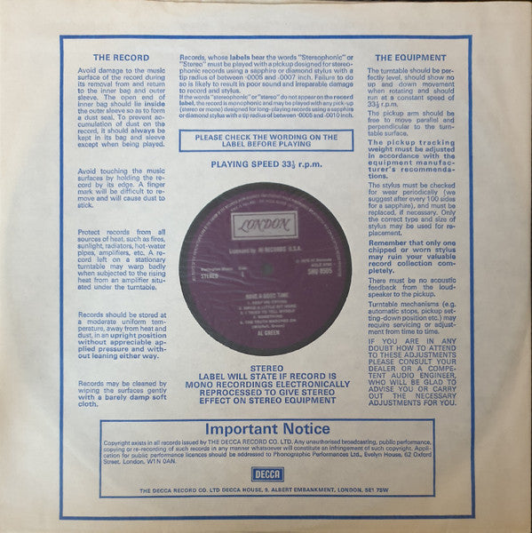 Al Green : Have A Good Time (LP, Album)