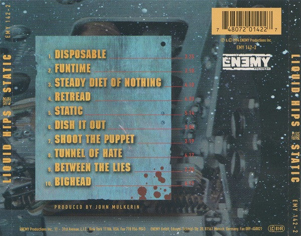 Liquid Hips : Static (CD, Album)