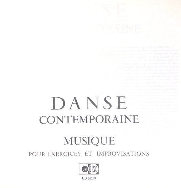 François Rauber : Danse Contemporaine - Musique Pour Exercices Et Improvisations (LP, RE)