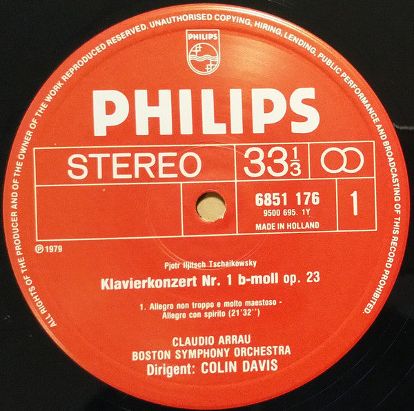 Pyotr Ilyich Tchaikovsky, Claudio Arrau : Concerto Pour Piano N°1 (LP)