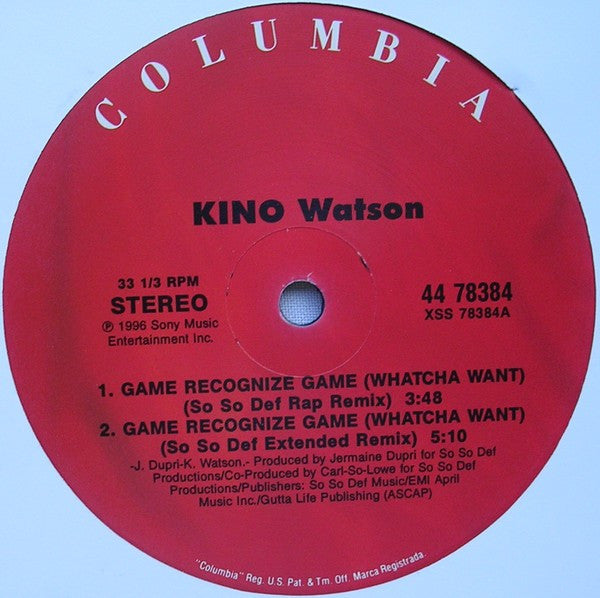 Kino Watson : Game Recognize Game (Whatcha Want) (12")