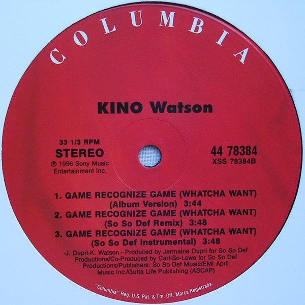 Kino Watson : Game Recognize Game (Whatcha Want) (12")