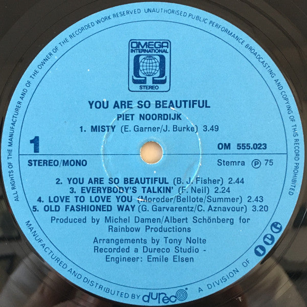 Piet Noordijk : You Are So Beautiful (LP, Album)