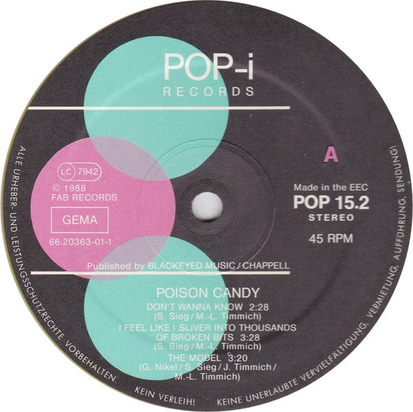 Poison Candy : Poison Candy (12", MiniAlbum, Cle)