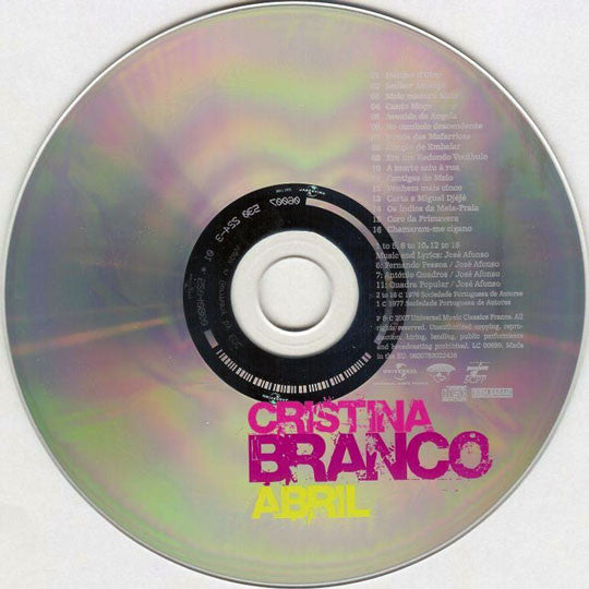Cristina Branco : Abril (CD, Album)