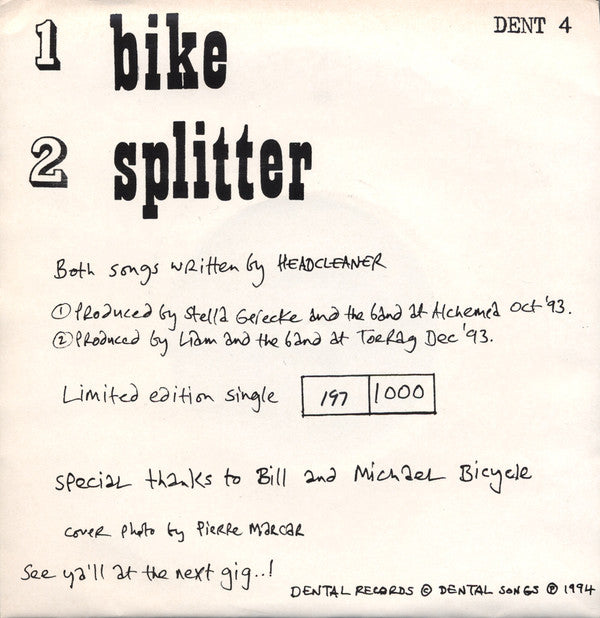 Headcleaner (5) : Take A Ride (7", Single, Ltd, Num)