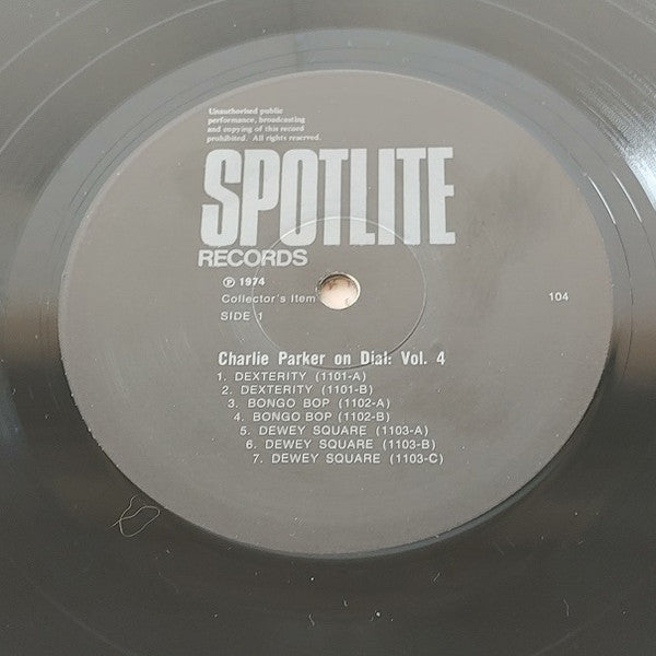 Charlie Parker : Charlie Parker On Dial Volume 4 (LP, Comp, Mono)