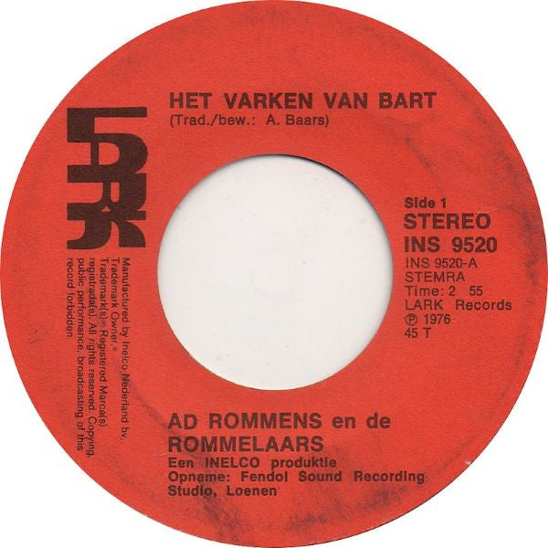 Ad Rommens : het varken van bart (7", Single)