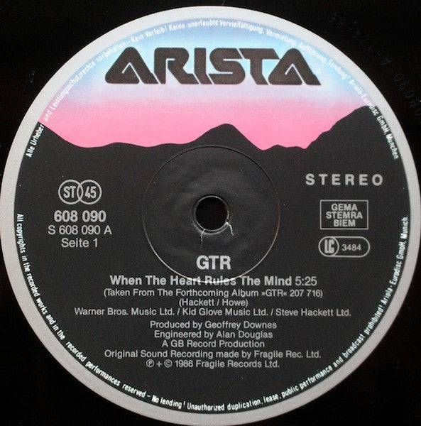 GTR (2) : When The Heart Rules The Mind / Reach Out (12", Maxi)