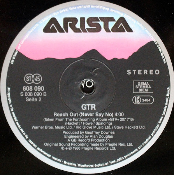 GTR (2) : When The Heart Rules The Mind / Reach Out (12", Maxi)