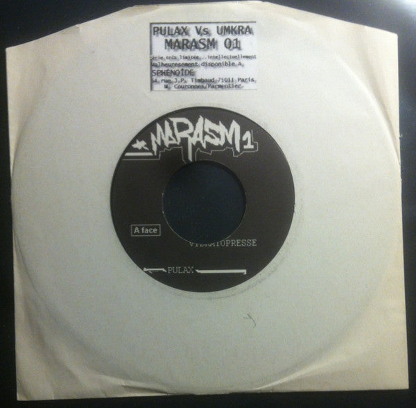 Pulax Vs. Umkra : Marasm1 (7", Ltd)
