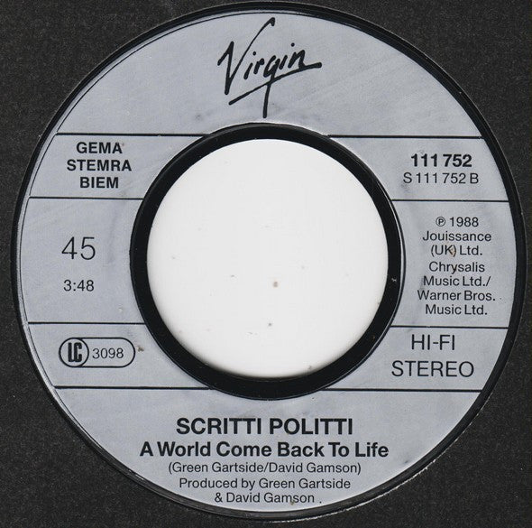 Scritti Politti Featuring Roger Troutman : Boom! There She Was (7", Single)