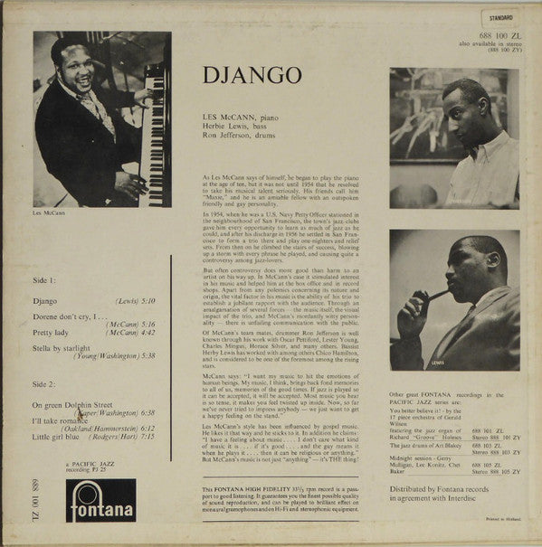 Les McCann : Django (LP, Mono)