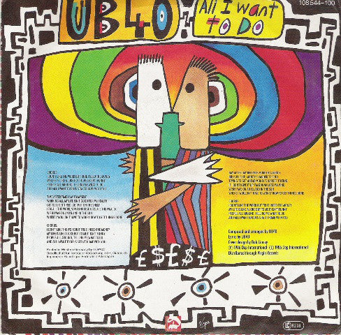UB40 : All I Want To Do (7", Single)