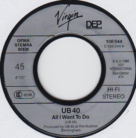UB40 : All I Want To Do (7", Single)