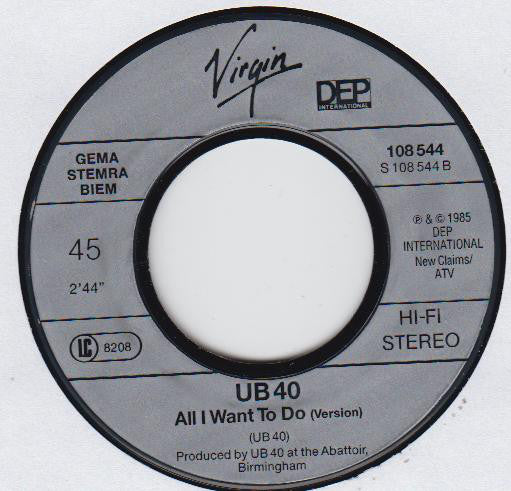 UB40 : All I Want To Do (7", Single)