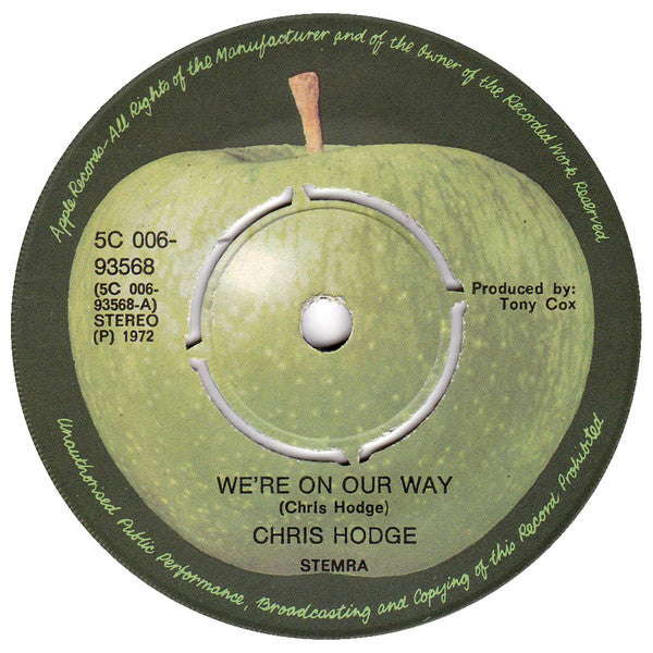 Chris Hodge (2) : We're On Our Way (7", Single, Pus)