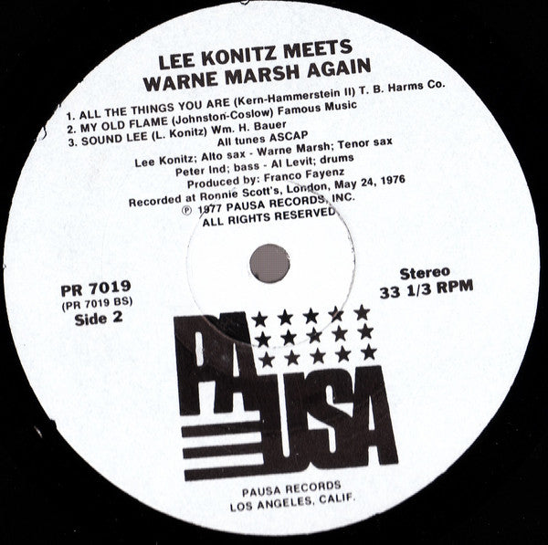 Lee Konitz, Warne Marsh : Lee Konitz Meets Warne Marsh Again (LP, Album)