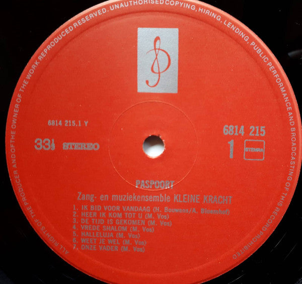 Zang En Muziekensemble "Kleine Kracht"* : Paspoort (LP)