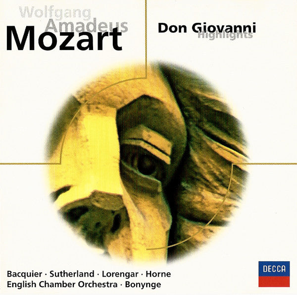 Wolfgang Amadeus Mozart - Gabriel Bacquier •  Joan Sutherland •  Pilar Lorengar •  Marilyn Horne •  English Chamber Orchestra •  Richard Bonynge : Don Giovanni (Highlights) (CD, Album, RE, RM)