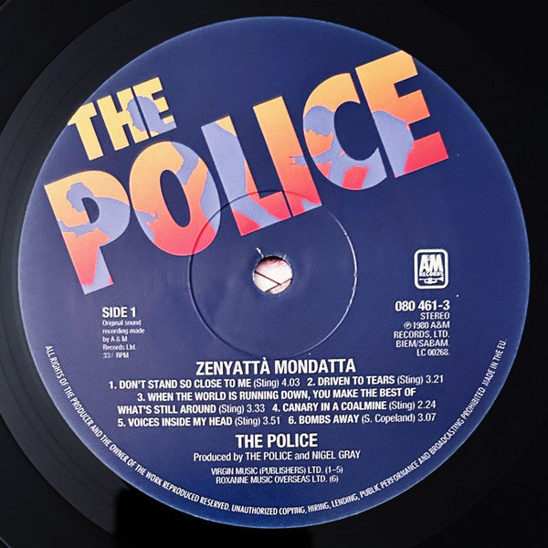 The Police : Zenyattà Mondatta (LP, Album, RE, 180)
