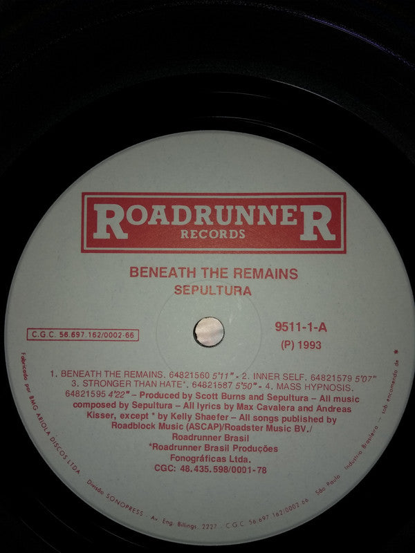 Sepultura : Beneath The Remains (LP, Album, RE)