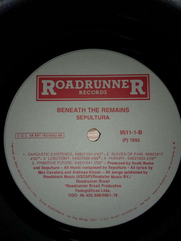 Sepultura : Beneath The Remains (LP, Album, RE)