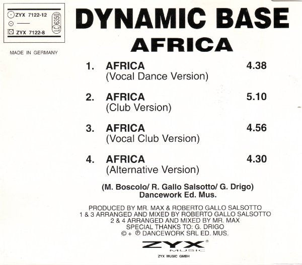 Dynamic Base : Africa (CD, Maxi)