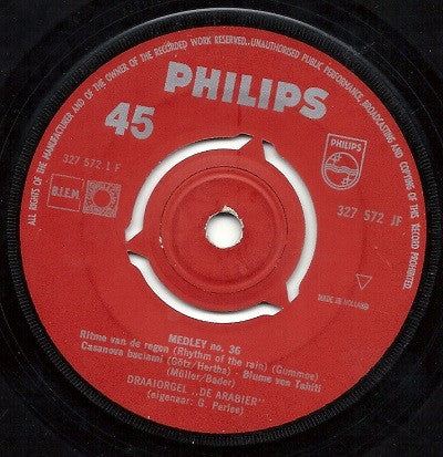 Draaiorgel De Arabier : Medley No. 36 (7", Single, Mono)