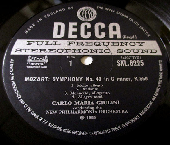 Mozart*, Giulini*, New Philharmonia* : Symphony No. 40 /  No. 41 "Jupiter" (LP, Album, RP, ED3)
