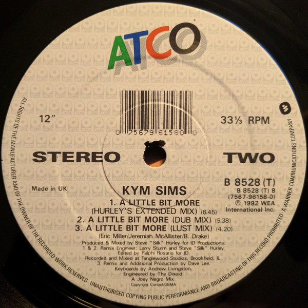 Kym Sims : A Little Bit More (12")