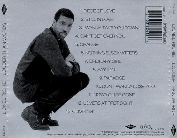 Lionel Richie : Louder Than Words (CD, Album, PMD)