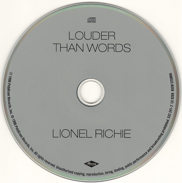 Lionel Richie : Louder Than Words (CD, Album, PMD)