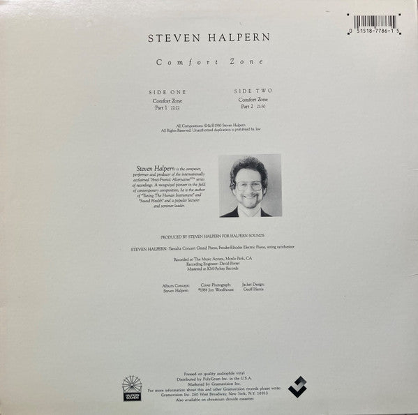 Steven Halpern : Comfort Zone (LP, Album, RE)