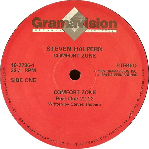 Steven Halpern : Comfort Zone (LP, Album, RE)