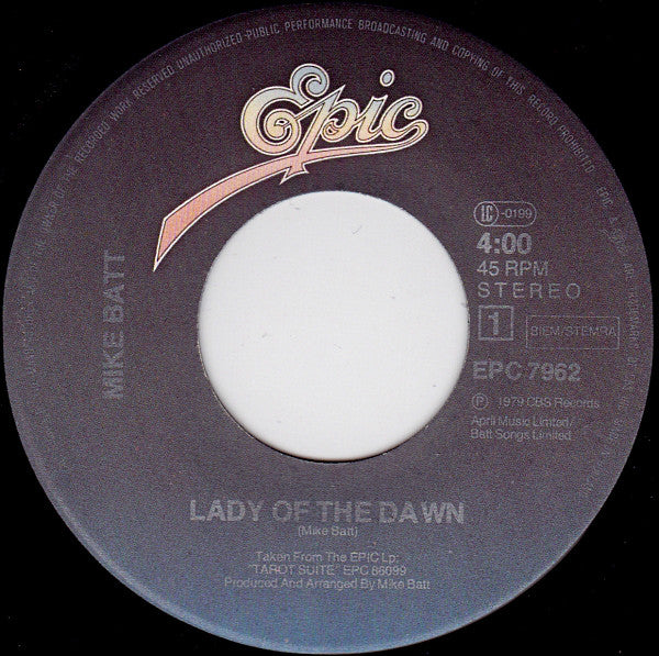 Mike Batt : Lady Of The Dawn (7", Single)