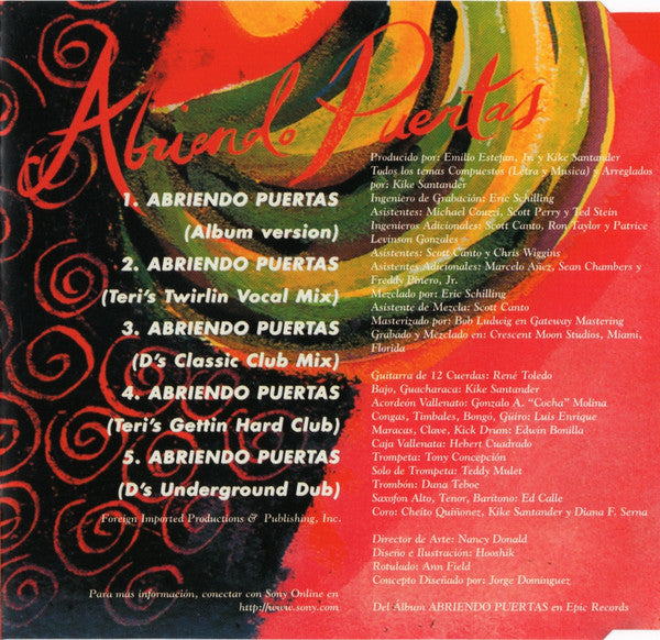Gloria Estefan : Abriendo Puertas (CD, Maxi)