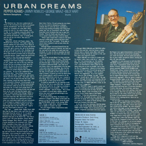 Pepper Adams : Urban Dreams (LP, Album)