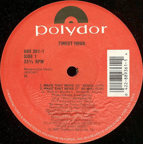 Finest Hour : Make That Move (12", Single)