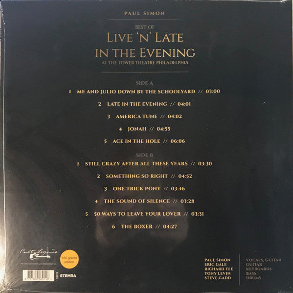 Paul Simon : Best Of Live 'N' Late In The Evening (LP, Unofficial, 180)
