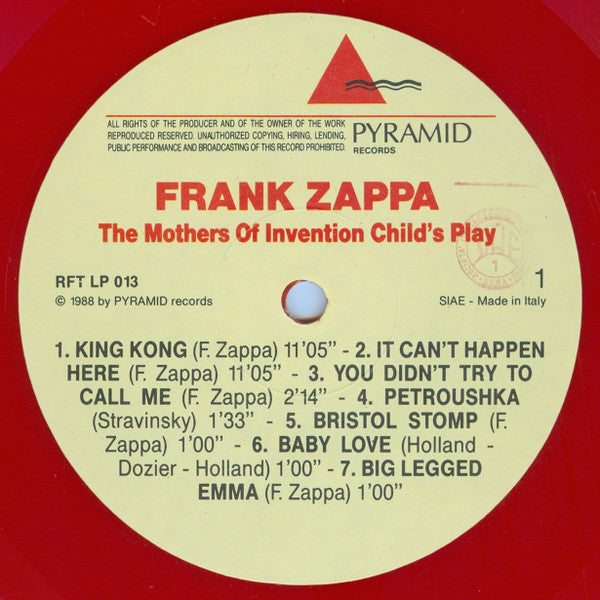 The Mothers : Child's Play (LP, Unofficial, Red)