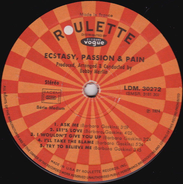 Ecstasy, Passion & Pain : Ecstasy, Passion & Pain (LP, Album)