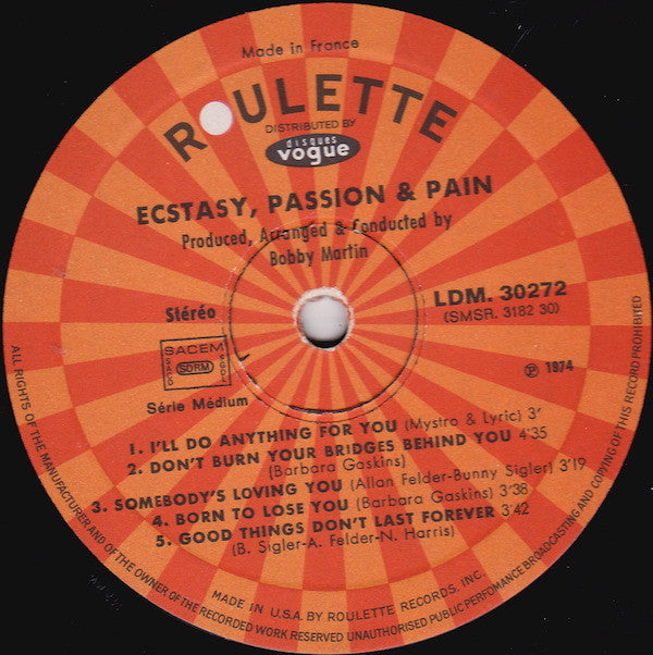 Ecstasy, Passion & Pain : Ecstasy, Passion & Pain (LP, Album)